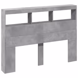vidaXL Testiera con Contenitore a LED Grigio Cemento 140x17x102 cm - Vista aggiuntiva 3