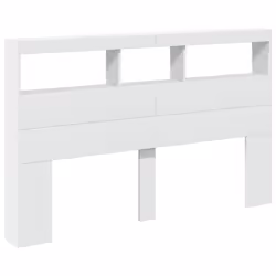 vidaXL Testiera con Contenitore a LED Bianca 160x17x102 cm - Vista aggiuntiva 3