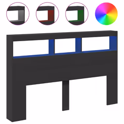 Testiera con Contenitore a LED Nera 160x17x102 cmcod mxl 112242 - Vista aggiuntiva 2