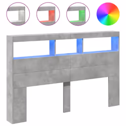 Testiera con Contenitore a LED Grigio Cemento 160x17x102 cmcod mxl 115525 - Vista aggiuntiva 2