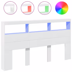vidaXL Testiera con Contenitore a LED Bianca 180x17x102 cm - Vista aggiuntiva 2