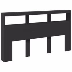 vidaXL Testiera con Contenitore a LED Nera 180x17x102 cm - Vista aggiuntiva 3