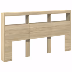 vidaXL Testiera con Contenitore a LED Rovere Sonoma 180x17x102 cm - Vista aggiuntiva 3