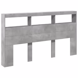 vidaXL Testiera con Contenitore a LED Grigio Cemento 180x17x102 cm - Vista aggiuntiva 3