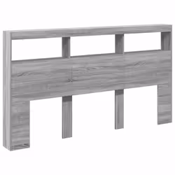 vidaXL Testiera con Contenitore a LED Grigio Sonoma 180x17x102 cm - Vista aggiuntiva 3