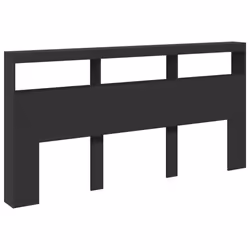 vidaXL Testiera con Contenitore a LED Nera 200x17x102 cm - Vista aggiuntiva 3