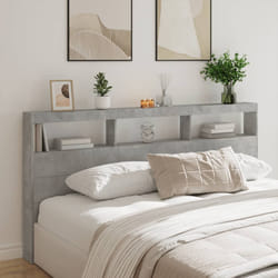 vidaXL Testiera con Contenitore a LED Grigio Cemento 200x17x102 cm