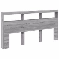 vidaXL Testiera con Contenitore a LED Grigio Sonoma 200x17x102 cm - Vista aggiuntiva 3
