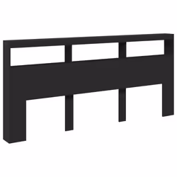 vidaXL Testiera con Contenitore a LED Nera 220x17x102 cm - Vista aggiuntiva 3