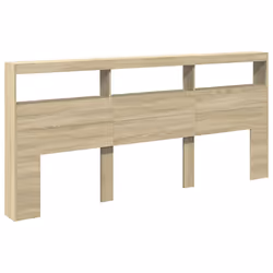 vidaXL Testiera con Contenitore a LED Rovere Sonoma 220x17x102 cm - Vista aggiuntiva 3