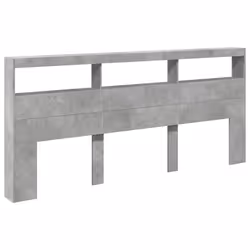 vidaXL Testiera con Contenitore a LED Grigio Cemento 220x17x102 cm - Vista aggiuntiva 3