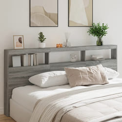 vidaXL Testiera con Contenitore a LED Grigio Sonoma 220x17x102 cm