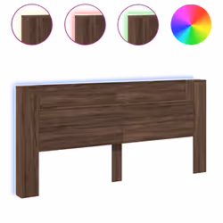 Testiera con Contenitore a LED Rovere Marrone 220x16,5x103,5 cmcod mxl 90741 - Vista aggiuntiva 2