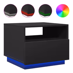 Tavolino da Soggiorno con Luci LED Nero 50x49x40 cmcod mxl 88175 - Vista aggiuntiva 2