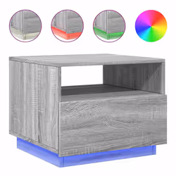 Tavolino da Soggiorno con Luci LED Grigio Sonoma 50x49x40 cmcod mxl 89479 - Vista aggiuntiva 2
