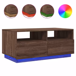 Tavolino da Soggiorno con Luci LED Rovere Marrone 90x49x40 cmcod mxl 114137 - Vista aggiuntiva 2