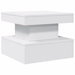 vidaXL Tavolino da Salotto con Luci LED Bianco 50x50x40 cm - Vista aggiuntiva 3