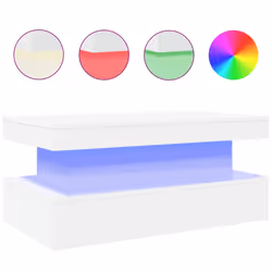 Tavolino da Soggiorno con Luci LED Bianco 90x50x40 cmcod mxl 113314 - Vista aggiuntiva 2
