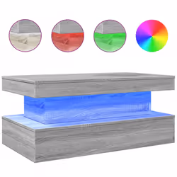 Tavolino da Soggiorno con Luci LED Grigio Sonoma 90x50x40 cmcod mxl 89349 - Vista aggiuntiva 2