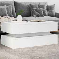 Vidaxl - Tavolino da Soggiorno con Luci led Bianco 90x50x40 cm 48535