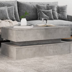 Tavolino da Soggiorno con Luci led Grigio Cemento 90x50x40 cm Vidaxl 17048