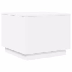 vidaXL Tavolino da Salotto con Luci LED Bianco 50x50x40 cm - Vista aggiuntiva 3