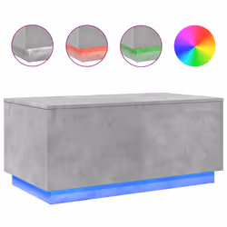 Tavolino da Soggiorno con Luci LED Grigio Cemento 90x50x40 cmcod mxl 89350 - Vista aggiuntiva 2