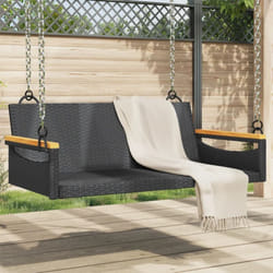Vidaxl - Panchina Dondolo Nera 109x62x40 cm in Polyrattan
