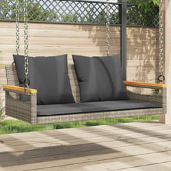 vidaXL Panchina Dondolo con Cuscini Grigia 109x62x40 cm in Polyrattan