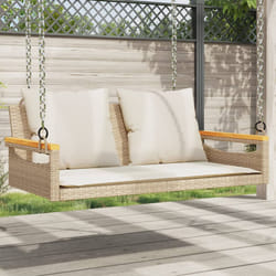 vidaXL Panchina a Dondolo con Cuscini Beige 109x62x40 cm in Polyrattan