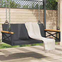 Vidaxl - Panchina a Dondolo Nera 109x62x40 cm in Polyrattan