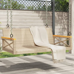 vidaXL Panchina a Dondolo Beige 109x62x40 cm in Polyrattan