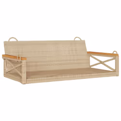 vidaXL Panchina a Dondolo Beige 109x62x40 cm in Polyrattan - Vista aggiuntiva 2