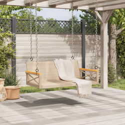vidaXL Panchina a Dondolo Beige 109x62x40 cm in Polyrattan - Vista aggiuntiva 3