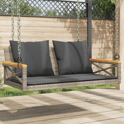 vidaXL Panchina Dondolo con Cuscini Grigia 109x62x40 cm in Polyrattan