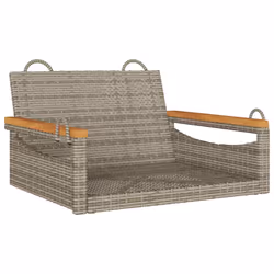 vidaXL Panchina a Dondolo Grigia 63x62x40 cm in Polyrattan - Vista aggiuntiva 2