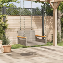 vidaXL Panchina a Dondolo Grigia 63x62x40 cm in Polyrattan - Vista aggiuntiva 3