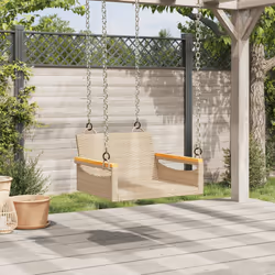 vidaXL Panchina a Dondolo Beige 63x62x40 cm in Polyrattan - Vista aggiuntiva 3