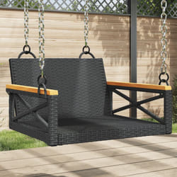 Vidaxl - Panchina a Dondolo Nera 63x62x40 cm in Polyrattan 273776