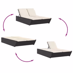 VidaXL 368179 sedia da esterno Salone Seduta imbottita Rattan sintetico, Acciaio Crema, Bianco - Vista aggiuntiva 6