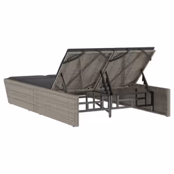VidaXL 368181 sedia da esterno Salone Seduta imbottita Rattan sintetico, Acciaio Grigio - Vista aggiuntiva 5