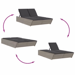 VidaXL 368181 sedia da esterno Salone Seduta imbottita Rattan sintetico, Acciaio Grigio - Vista aggiuntiva 6