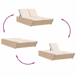VidaXL 368183 sedia da esterno Salone Seduta imbottita Rattan sintetico, Acciaio Crema, Bianco - Vista aggiuntiva 6
