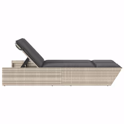 VidaXL 368184 sedia da esterno Salone Seduta imbottita Rattan sintetico, Acciaio Grigio - Vista aggiuntiva 4