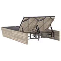 VidaXL 368184 sedia da esterno Salone Seduta imbottita Rattan sintetico, Acciaio Grigio - Vista aggiuntiva 5