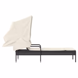 VidaXL 368188 sedia da esterno Salone Seduta imbottita Rattan sintetico, Acciaio Crema, Bianco - Vista aggiuntiva 5