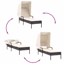 VidaXL 368188 sedia da esterno Salone Seduta imbottita Rattan sintetico, Acciaio Crema, Bianco - Vista aggiuntiva 7