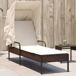 VidaXL 368189 sedia da esterno Salone Seduta imbottita Rattan sintetico, Acciaio Crema, Bianco - Vista aggiuntiva 2