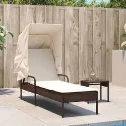 VidaXL 368189 sedia da esterno Salone Seduta imbottita Rattan sintetico, Acciaio Crema, Bianco - Vista aggiuntiva 3
