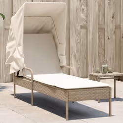 VidaXL 368192 sedia da esterno Salone Seduta imbottita Rattan sintetico, Acciaio Crema, Bianco - Vista aggiuntiva 2